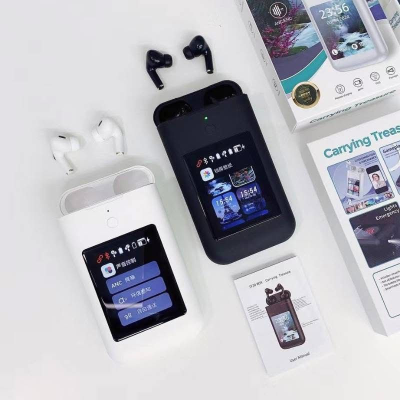 A98 Box 3in1 Earbuds With Power Bank & Multimedia Display
